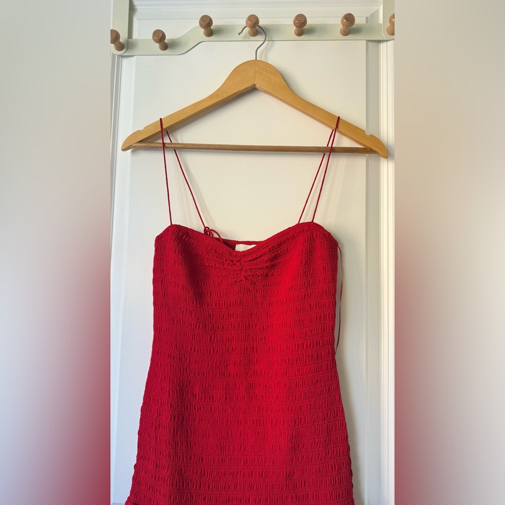 Reformation Janessa Red Ruched Mini Dress - Picture 15 of 15